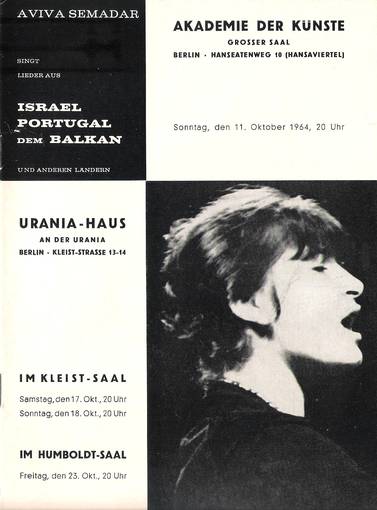 Konzerte mit Aviva Semadar 1964